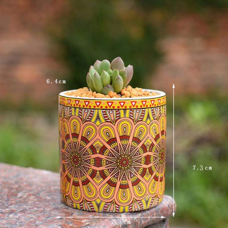Geometric Mandala Flower Pot