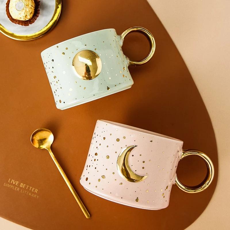 Golden Sun or Moon Design Mug