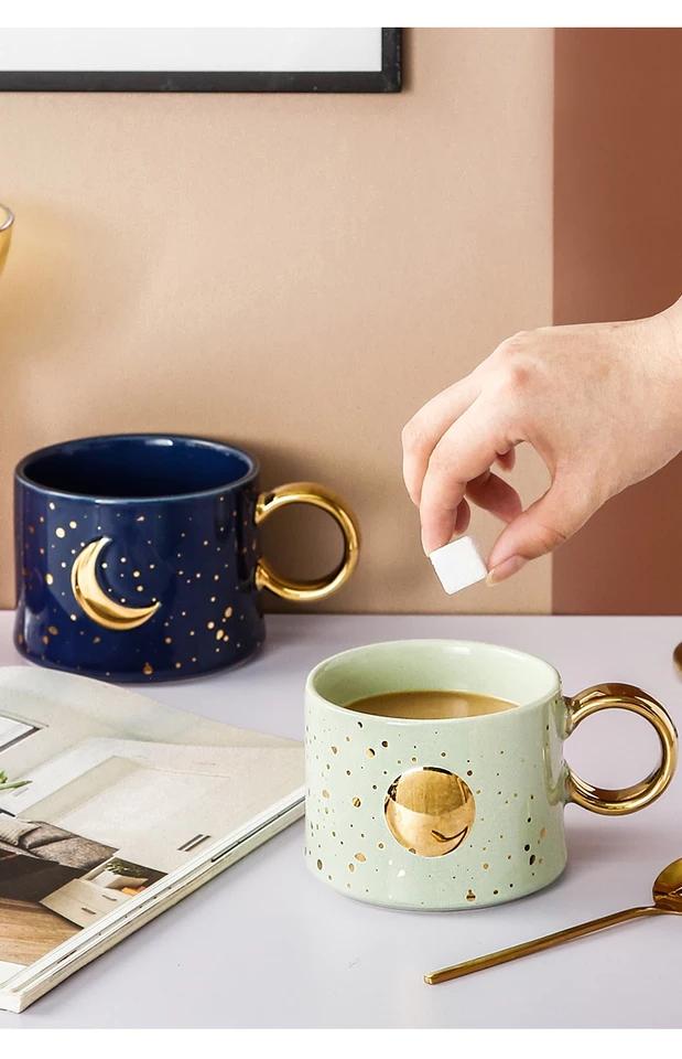 Golden Sun or Moon Design Mug