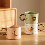 Golden Sun or Moon Design Mug
