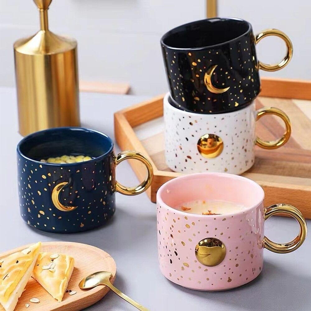 Golden Sun or Moon Design Mug