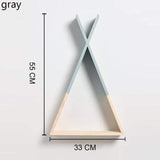 Color Dipped Wooden Triangle Wall Shelf