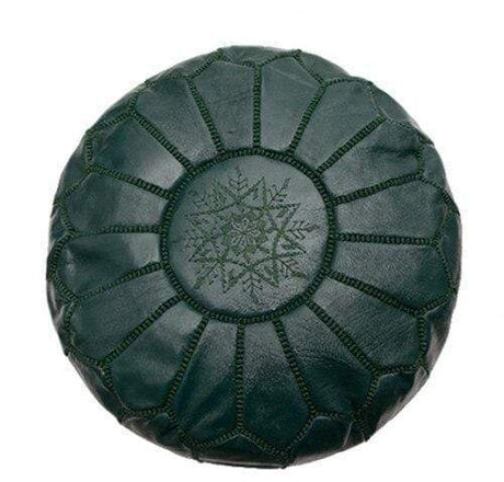 Handmade Genuine Leather Moroccan Pouf Unstuffed