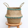 Pom Pom Seagrass Foldable Storage Basket