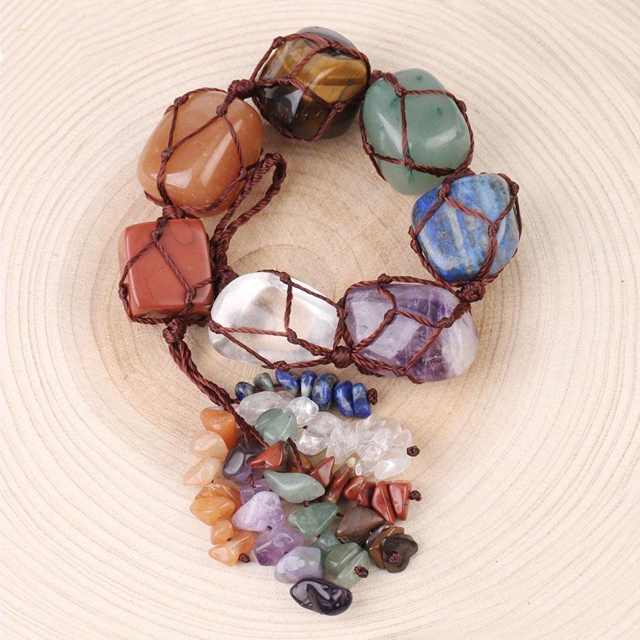 Hanging 7 Chakra Gemstones- Large Size