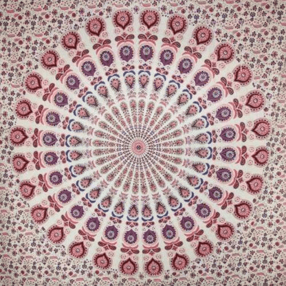 Peacock Feathers Mandala Tapestry