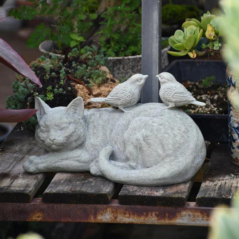 Lazy Cat Garden Decor