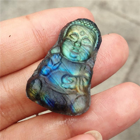 Labradorite Buddha Carving
