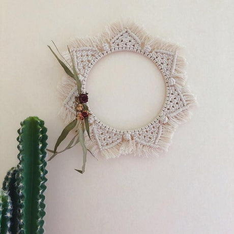 Dahlia Cotton Macrame Mirror