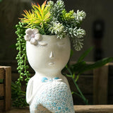 Mermaid Figurine Planter Pot