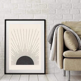Mid-Century Black Sun Print