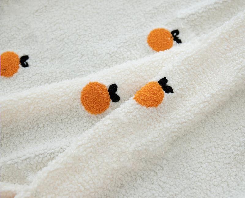 Mini Oranges Embroidered Blanket