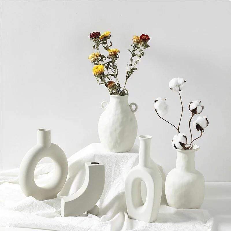 Minimalist White Flower Vases