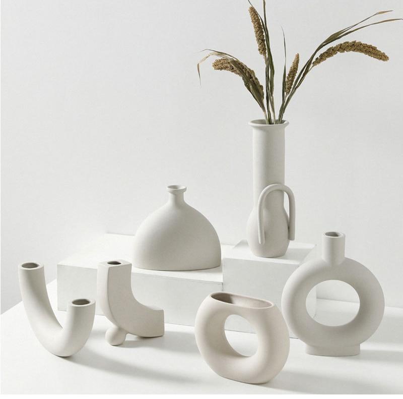 Minimalist White Flower Vases