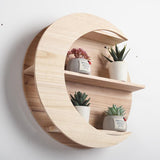 Moon Wooden Wall Shelf