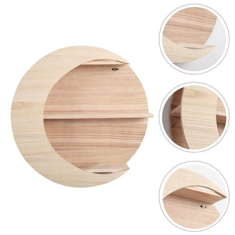 Moon Wooden Wall Shelf