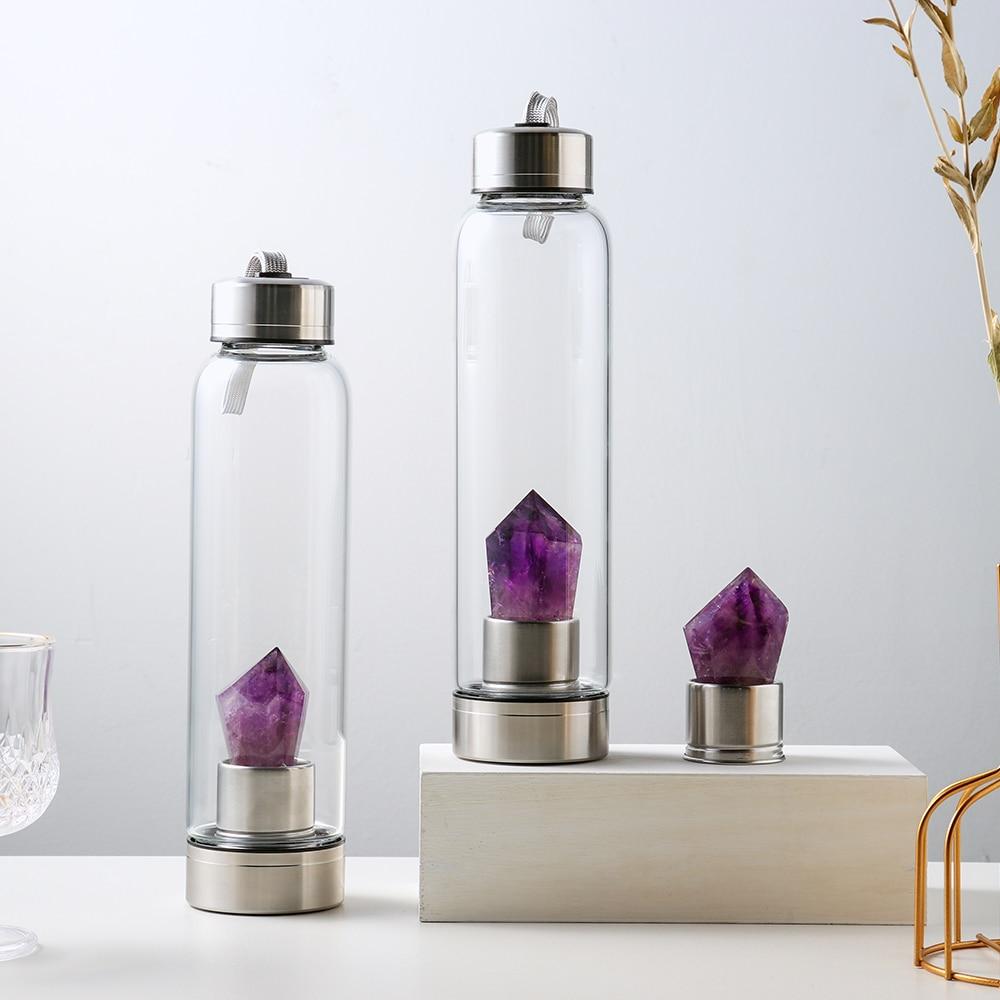 Natural Amethyst Stone Water Bottle