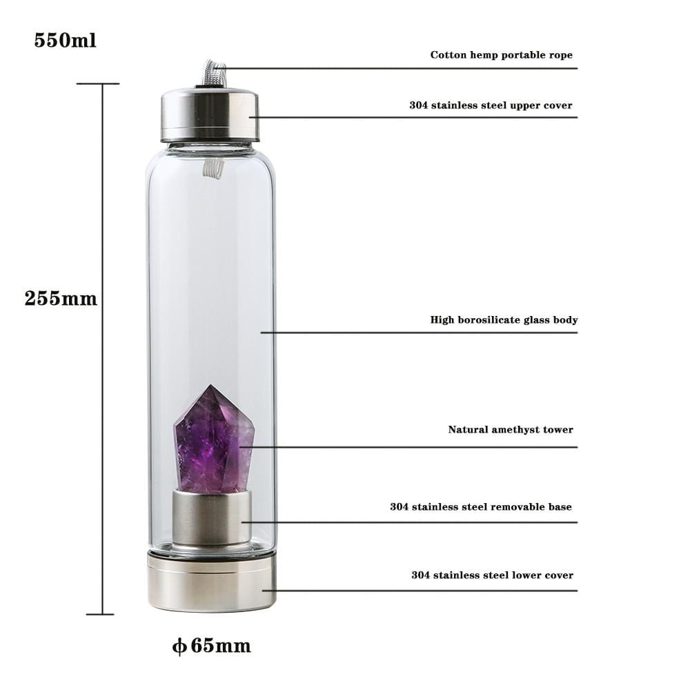 Natural Amethyst Stone Water Bottle