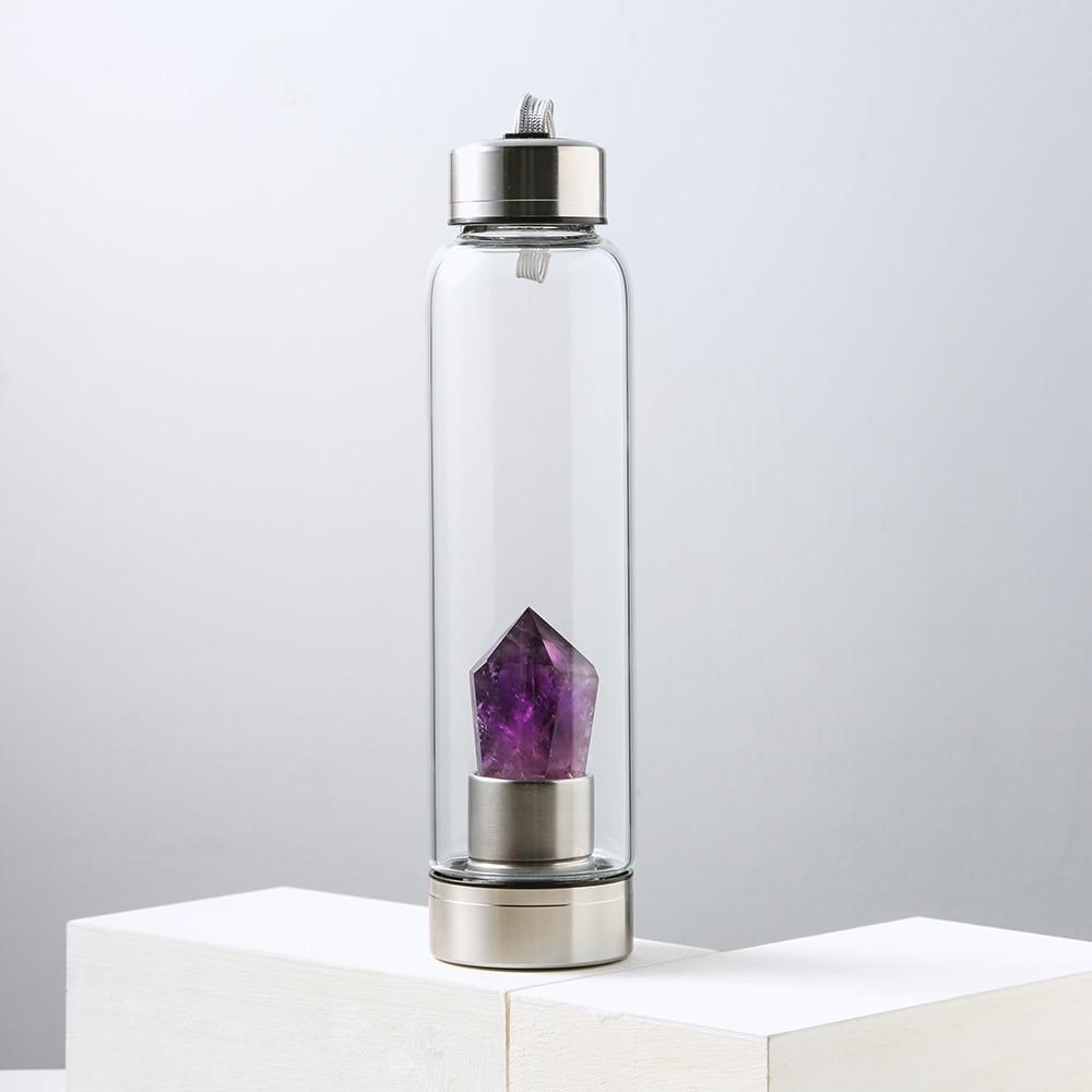 Natural Amethyst Stone Water Bottle