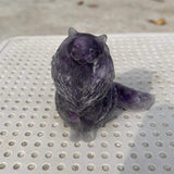 Natural Crystal Lady Cat Carving