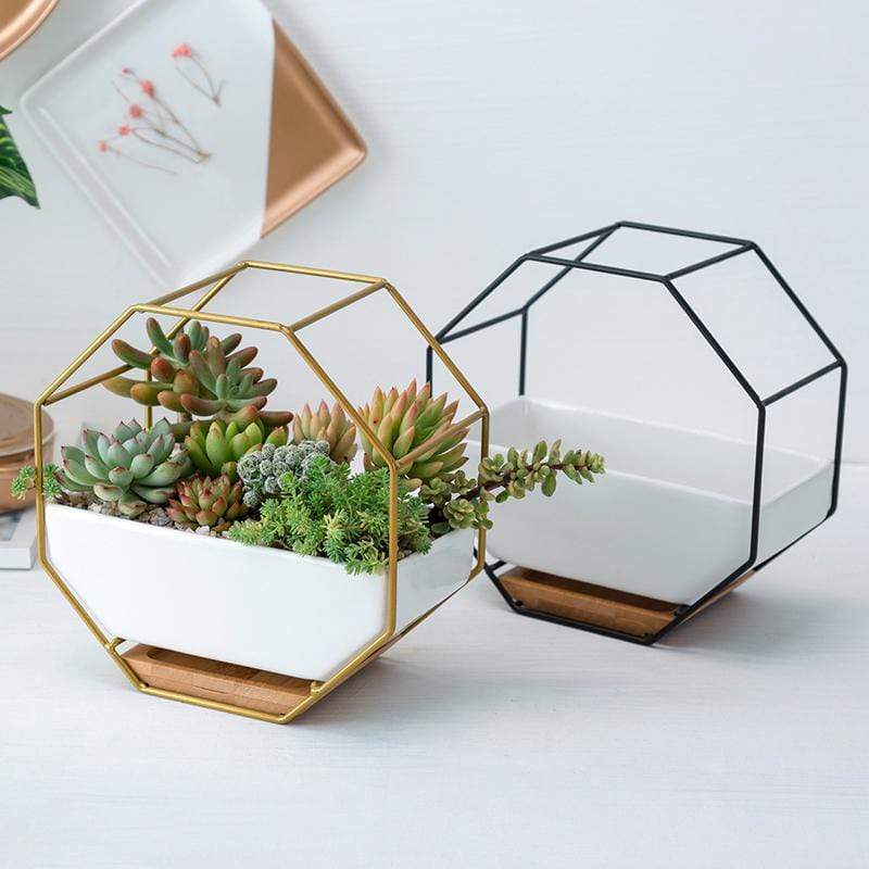 Nordic Modern Ceramic Iron Planter