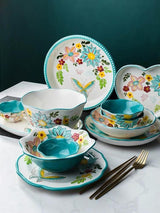 Nordic Style Floral Plates Set