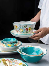 Nordic Style Floral Plates Set