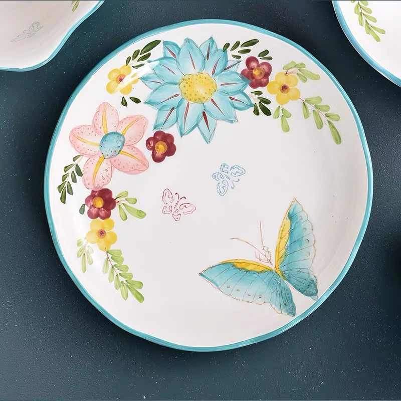 Nordic Style Floral Plates Set