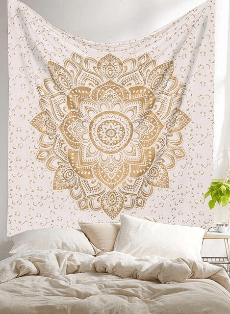 Gold Mandala Tapestry