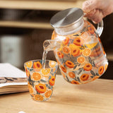 Peaches and Oranges Glass Kettle and Cup