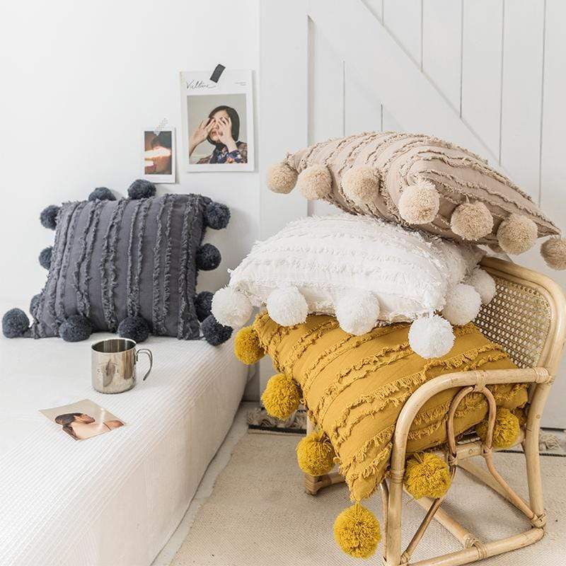 Pom Pom Pillow Cover