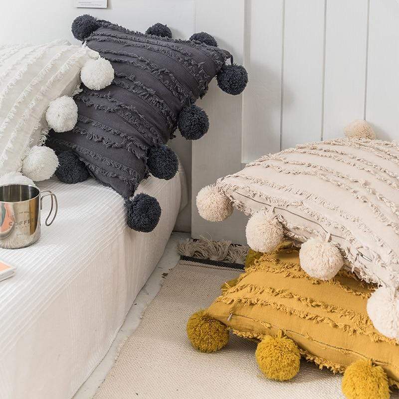 Pom Pom Pillow Cover