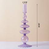 Purple and Pink Glass Candle Holders