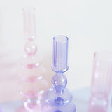 Purple and Pink Glass Candle Holders