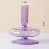 Purple and Pink Glass Candle Holders