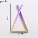Color Dipped Wooden Triangle Wall Shelf