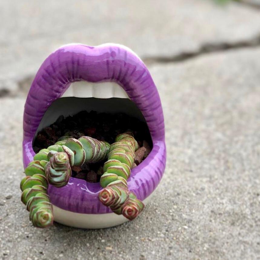 Lips Ceramic Planter