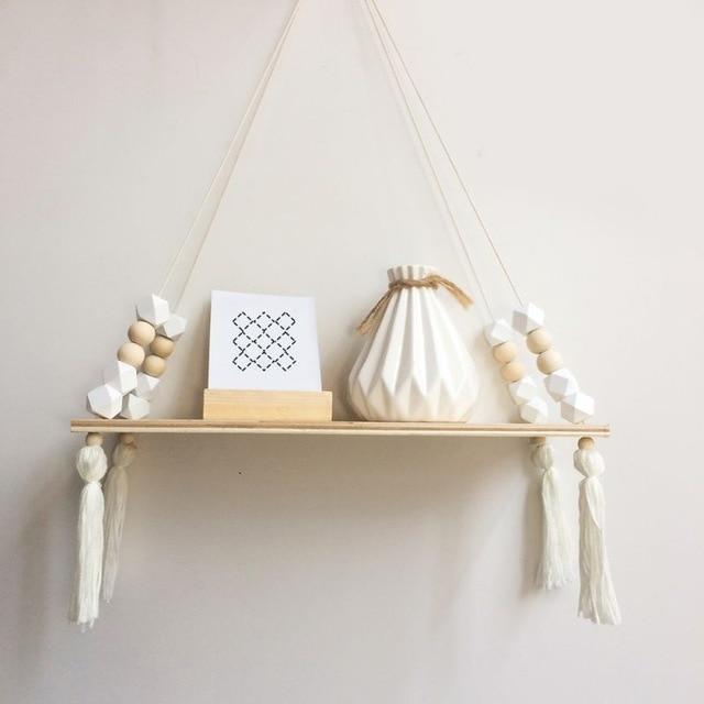 Nordic Beaded Wood Shelf