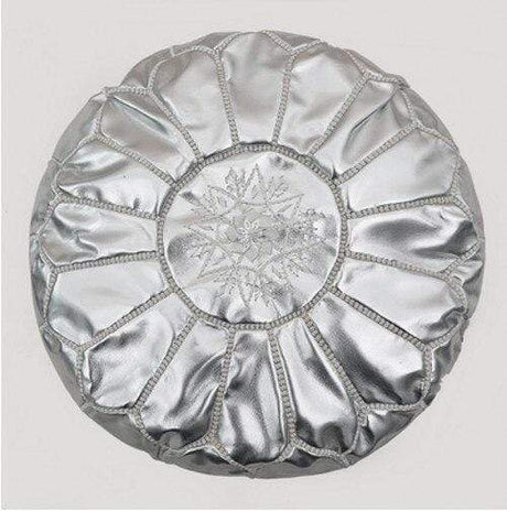 Handmade Genuine Leather Moroccan Pouf Unstuffed