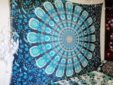 Turquoise Blue Mandala Tapestry