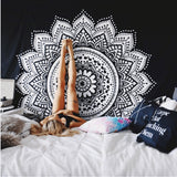 Black and White Mandala Tapestry