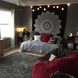 Black and White Mandala Tapestry