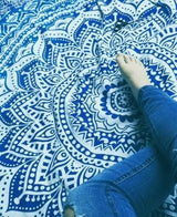 Blue and White Mandala Tapestry