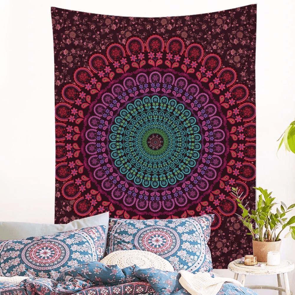 Floral Mandala Wall Tapestry