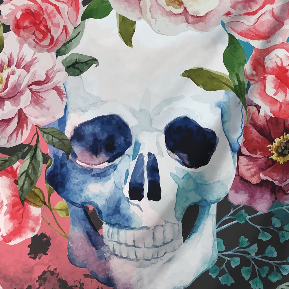 Flower Skull Tapestry