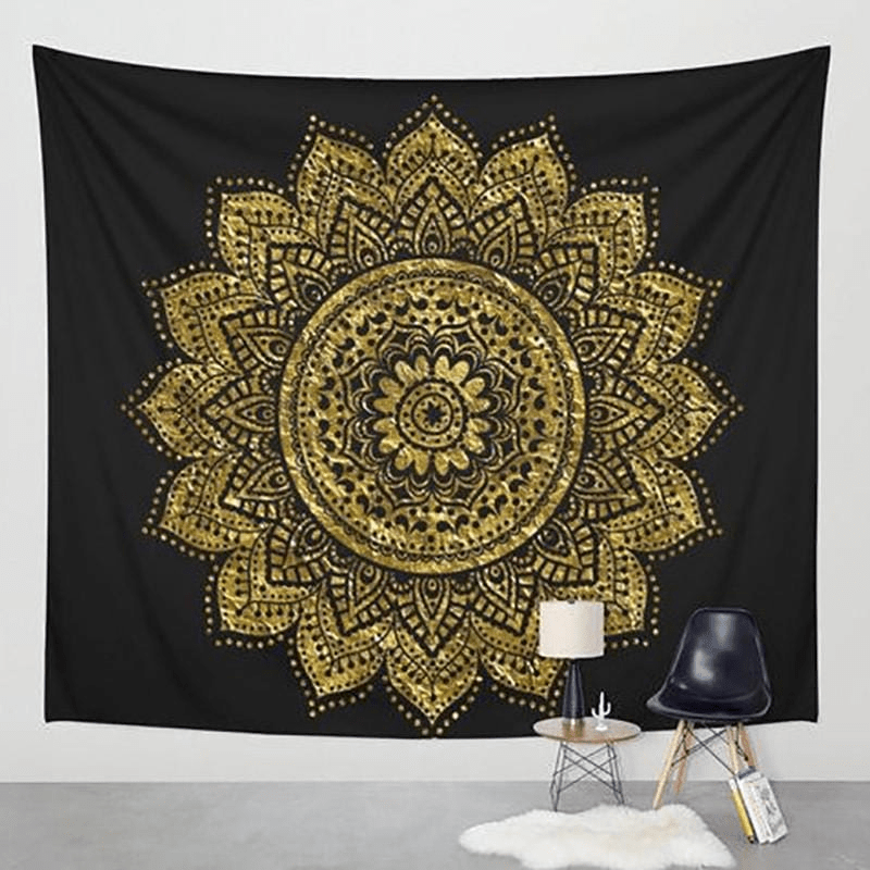 Golden Mandala Tapestry