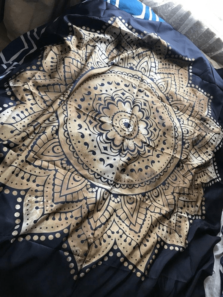 Golden Mandala Tapestry