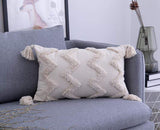 Tassels Beige Pillow Cover