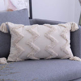 Tassels Beige Pillow Cover