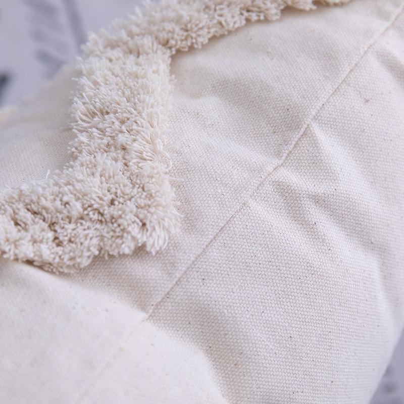 Tassels Beige Pillow Cover